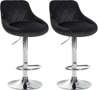 Clp Clp - Set De 2 Taburetes Lazio En Terciopelo Negro Cromado