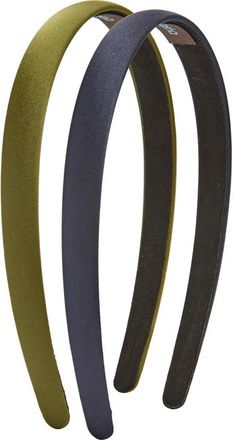 Tasha 2-Pack Skinny Solid Headband in Olive Green/navy at Nordstrom