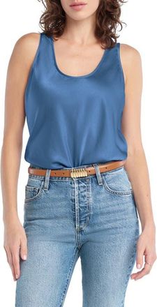 Favorite Daughter Clean Cut Satin Tank in River Blue at Nordstrom, Size X-Small