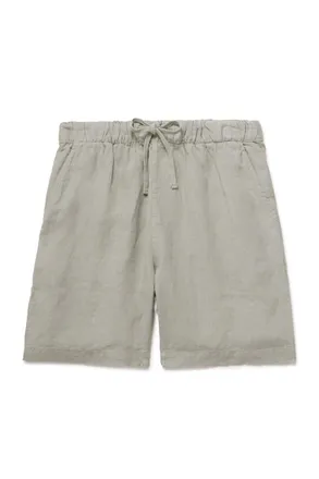 Hartford Joggy Straight-Leg Linen Bermuda Shorts