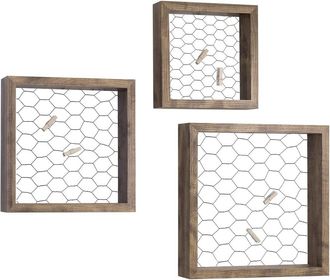 Woltu Woltu Set Di 3 Cornici Da Parete Multiple Cornice Profonda Decorazioni Portafoto Legno Vintage