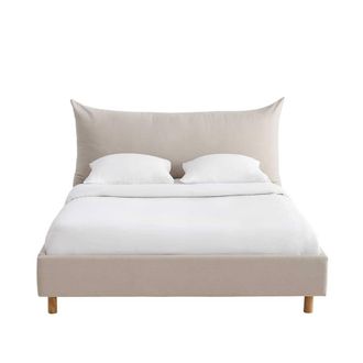 Maisons du monde Cama de tela beige 160x200 cm