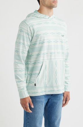 Dark Seas Ginther Brushed Cotton Hoodie in Whiteblue at Nordstrom, Size Xx-Large