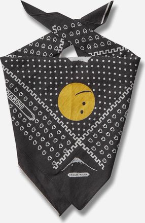 KAPITAL Fastcolor Selvedge Bandana (Mirrored Fuji Profile Rainbowy) Black