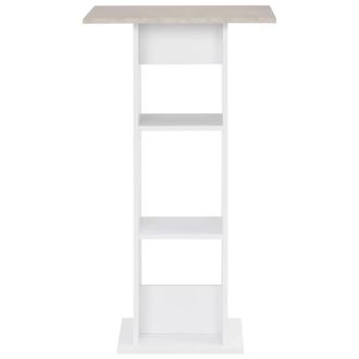 Berkfield Home Bar Table White & Concrete 60x60x110 cm | Size: 60 x 60 x 110 cm