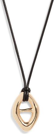 Open Edit Convex Slider Cord Pendant Necklace in Black- Gold at Nordstrom
