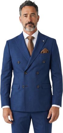 PAUL ANDREW Mens Navy Birdseye Double Breasted Formal 2 Piece Suit - Mayfair