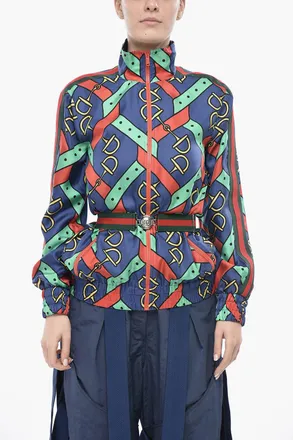 Gucci Silk-Satin Bomber with Bit Motif Gucci