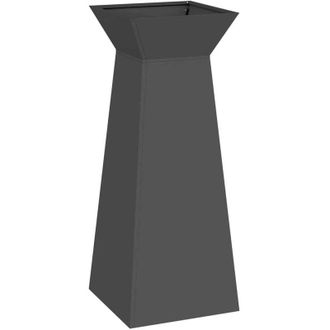 vidaXL Maceta Pilar Negro 40 X 40 X 100 Cm Acero Vidaxl