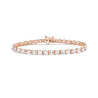 Diana M. Jewels 14kt rose gold 7cts round lab grown diamond 3-prong tennis bracelet