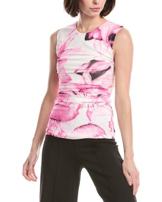 Kenneth Cole Floral Side Ruched Top