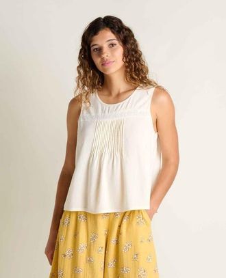 Toad & Co Manzana Pin Tuck Tank in Egret at Nordstrom, Size X-Large