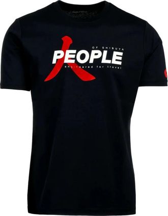 People of Shibuya Marineblauw T-shirt met korte mouwen - Heren - T-shirts - Blauw - M - Leer - Tops