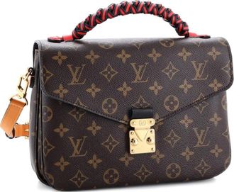 Louis Vuitton Braided Handle Pochette Metis Monogram Canvas with Leather satchel - Bruin