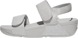 FitFlop Womens Lulu Adjustable Shimmerlux Back-Strap Sandals In Silver
