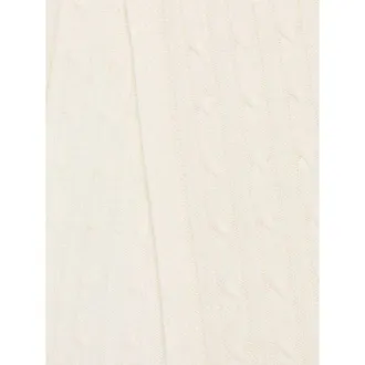 Lady Anne 100% Cashmere Cable Knit Scarf - White