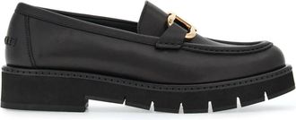 Ferragamo Maryan Lug Loafers - Dames - Loafers - Zwart - 35 1/2 EU - Leer - Schoenen