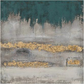 Schubiger M&ouml;bel Bild Abstrakte Farbkomposition in Blau und Gold 3