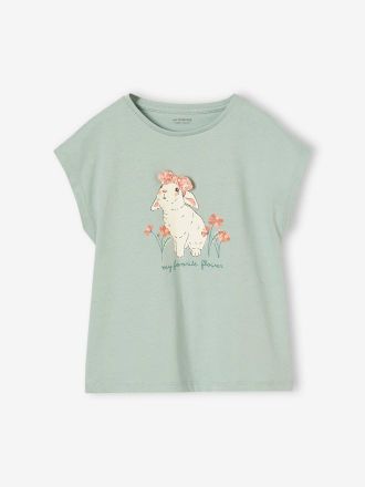 Vertbaudet M&auml;dchen T-Shirt mit Tierprint graublau