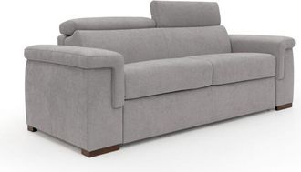 Divani.Store Divani.store - Giunone Sof&aacute; Cama Convertible Con Colch&oacute;n De 18 Cm Y Reposacabezas Reclinables En Tejido Impermeable 240 Cm (mat. 160x197 Cm) Gris