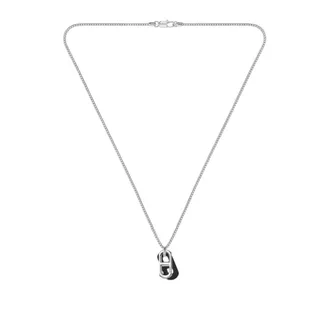 BOSS Necklace with steel and leather pendants