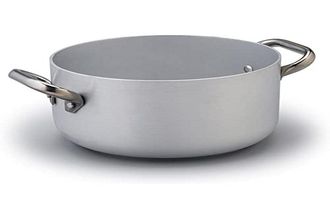 Pentole Agnelli Agnelli Casseruola Alta Alluminio Fondo Induzione 2 Manici D 28 Cm