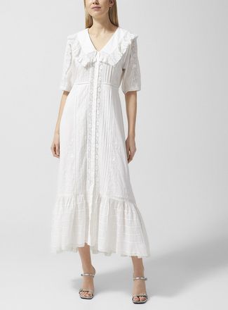 Rixo Womens Edina ruffled cotton voile dress