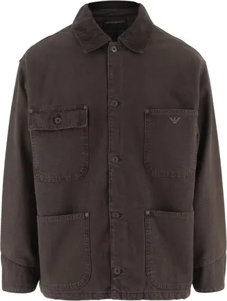 Emporio Armani Brown Shirt Collar Jacket