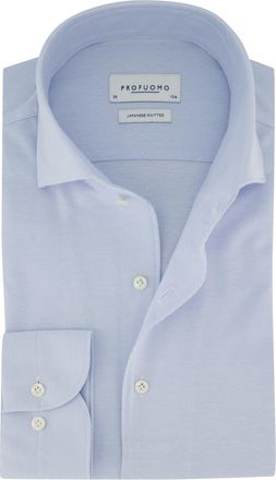 Profuomo overhemd Japanese Knitted lichtblauw slim fit
