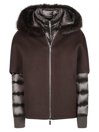 Moorer Pegaso-CWR Wool-Cashmere Quilted Padded Sleeve Jacket