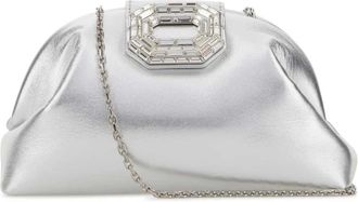 Amina Muaddi Camelia Bag - female - Amina Muaddi - Clutches - Gray - ONE SIZE - Bags