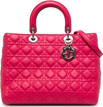 Dior Pre-owned Dior Large Lambskin Cannage Lady Satchel Ladies 0AAEOELO0WK66SM5