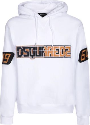 Dsquared2 Zwarte Hoodie Aw 23 - Heren - Hoodies - Wit - S - Katoen - Hoodies & sweatvesten