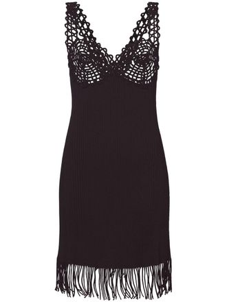 Proenza Schouler embroidered-detail ribbed-knit dress - Black