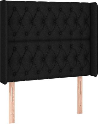 vidaXL Cabecero Con Led De Tela Negro 93x16x118/128 Cm Vidaxl