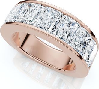 Pompeii3 7Ct Diamond Radiant Cut Mens Ring 14k Gold or Platinum