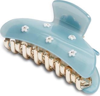 Chelsea28 Flower Detail Claw Clip in Blue Multi at Nordstrom