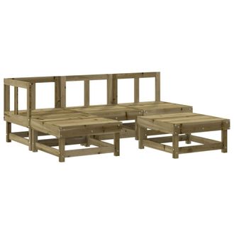 vidaXL Juego De Sof&aacute;s De Jard&iacute;n 5 Piezas Madera De Pino Impregnada Vidaxl