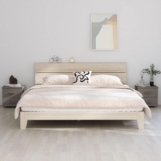 vidaXL Vidaxl - Mesitas Noche 2 Uds Hamar Pino Macizo Gris Claro 40x35x44,5 Cm