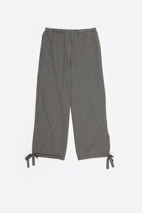 Bimba & Lola Checked Trousers With Adjustable Ankles in Black at Nordstrom, Size Large Eu