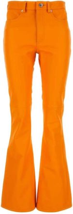 J.W.Anderson Oranje leren broek - Dames - Wijde Broeken - Oranje - XS - Katoen - Broeken