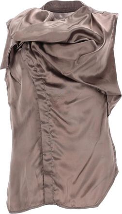 Rick Owens SL Island Shirt - Dames - Tops zonder mouwen - Bruin - M - Tops