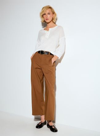 Icone Womens Belted stretch barrel pant
