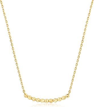 Canaria Canaria Italian 10kt Yellow Gold Beaded Station Cable-Chain Necklace