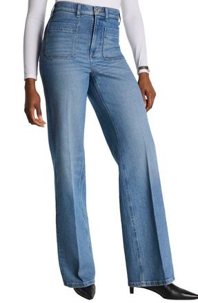 Spanx SPANXshape Authentic 360 Patch Pocket Easy Flare Jeans in Elysian at Nordstrom, Size X-Large