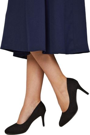 Good for the Sole Wide Fit Elsa Almond Toe Stiletto Heel Court Shoes, 5, Black