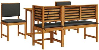 vidaXL Vidaxl - Juego Bistro De Jard&iacute;n 4 Pcs Marr&oacute;n Madera Maciza De Acacia
