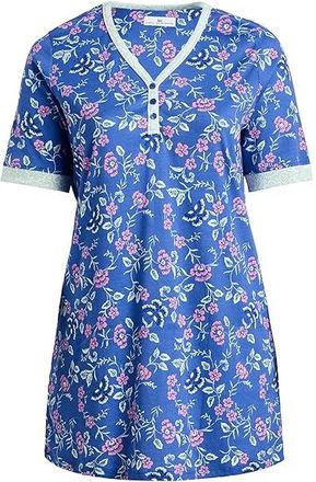 Karen Neuburger Plus Size Elbow Sleeve Sleepshirt Womens Jumpsuit & Rompers One Piece Butterfly Garden : 1X (Womens 16W-18W)