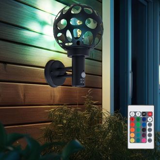 Globo Lighting Lampada Da Esterno Con Rilevatore Di Movimento Lampada Da Parete Antracite Dimmerabile Con Telecomando Lampada Da Parete Per Esterno A Led, Cambio Col