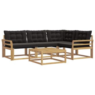 vidaXL Conjunto De Sof&aacute;s De Exterior 5 Pcs Blanco Y Negro Vidaxl
